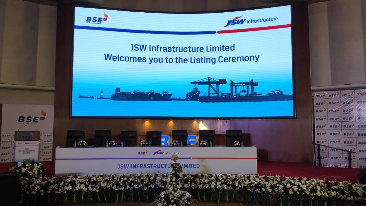 JSW Infra Shares were listed Today at INR 143, Premium of 20.17% to IPO price